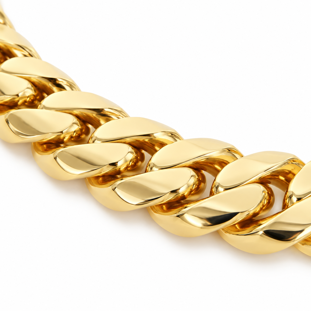 Close-up of Miami Cuban Link Necklace links