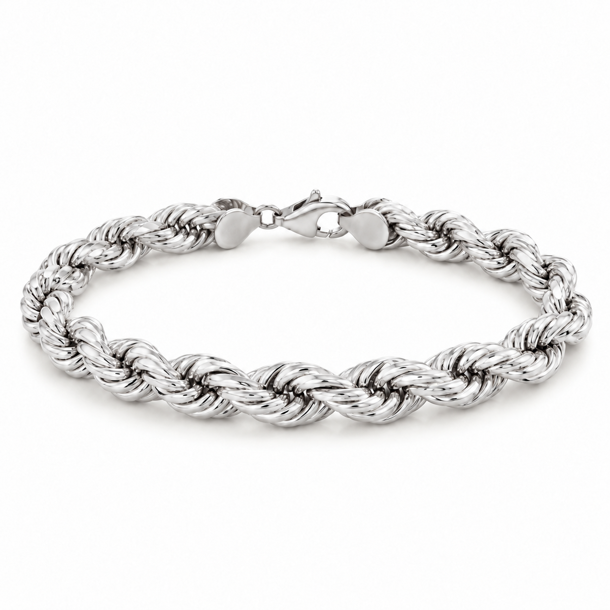 Rope Link Bracelet rope chain bracelet in silver