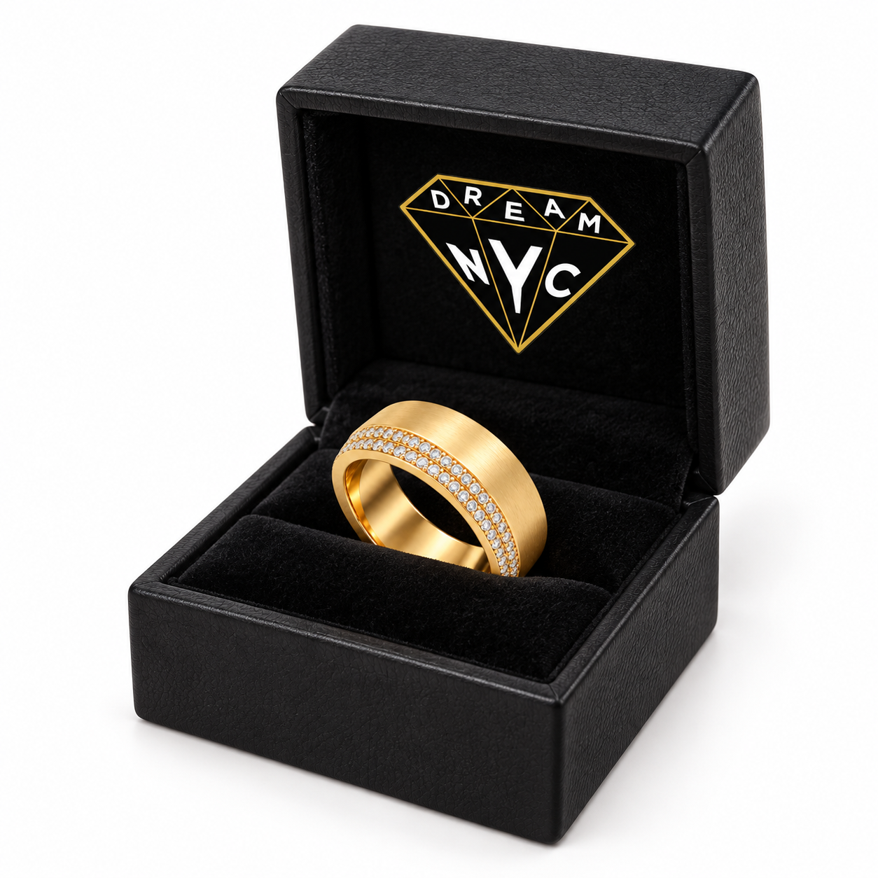 Contour Diamond Band in yellow gold in a DREAM NYC ring box