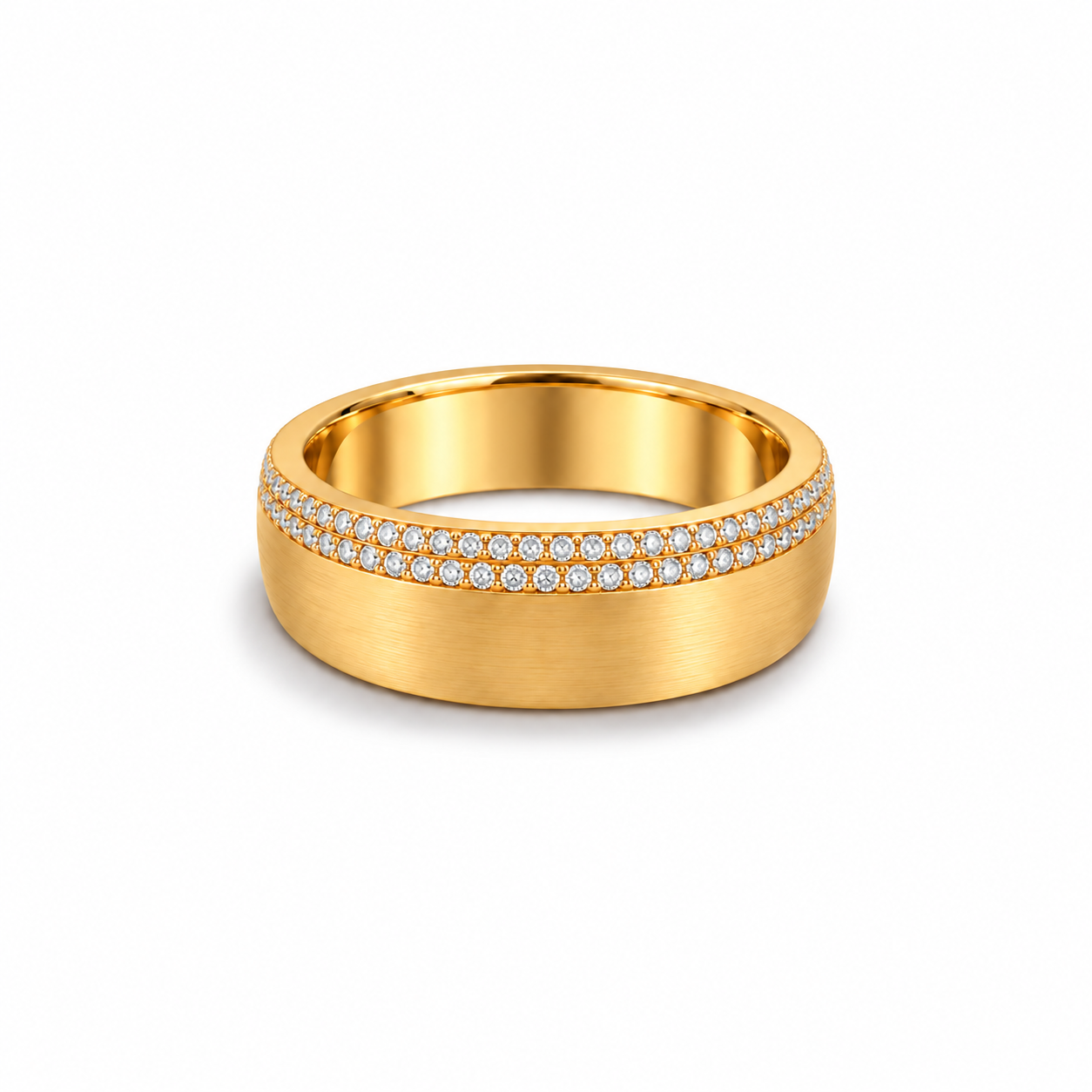 Contour Diamond Band in yellow gold, flat view