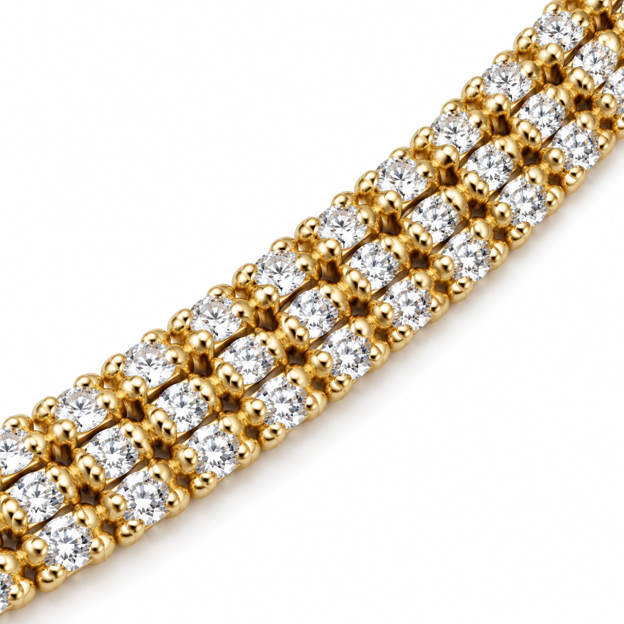 Close-up of Ice Link Necklace pavé links