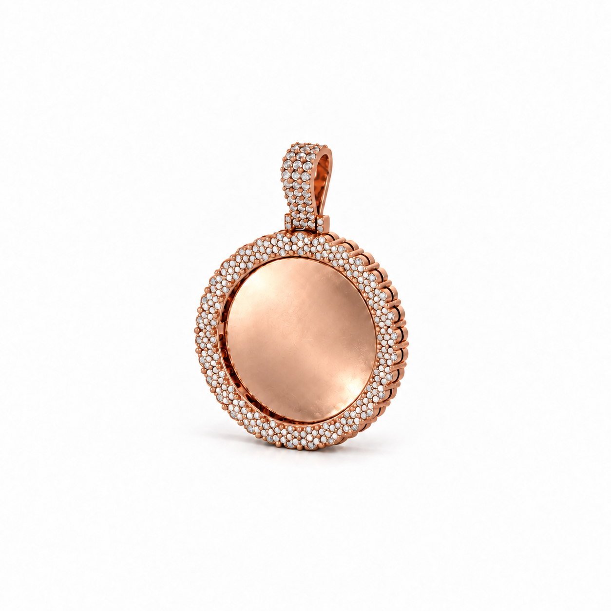Flower Cluster Picture Pendant in rose gold, blank center