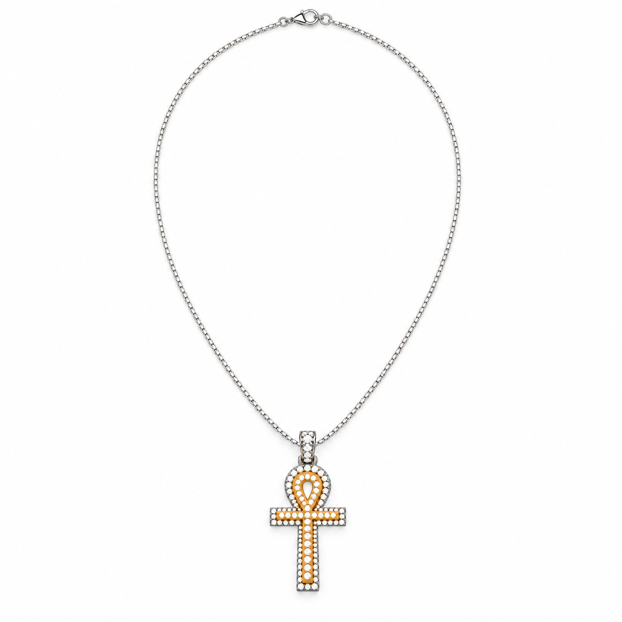 Ankh Double Layer Pendant on a fine chain