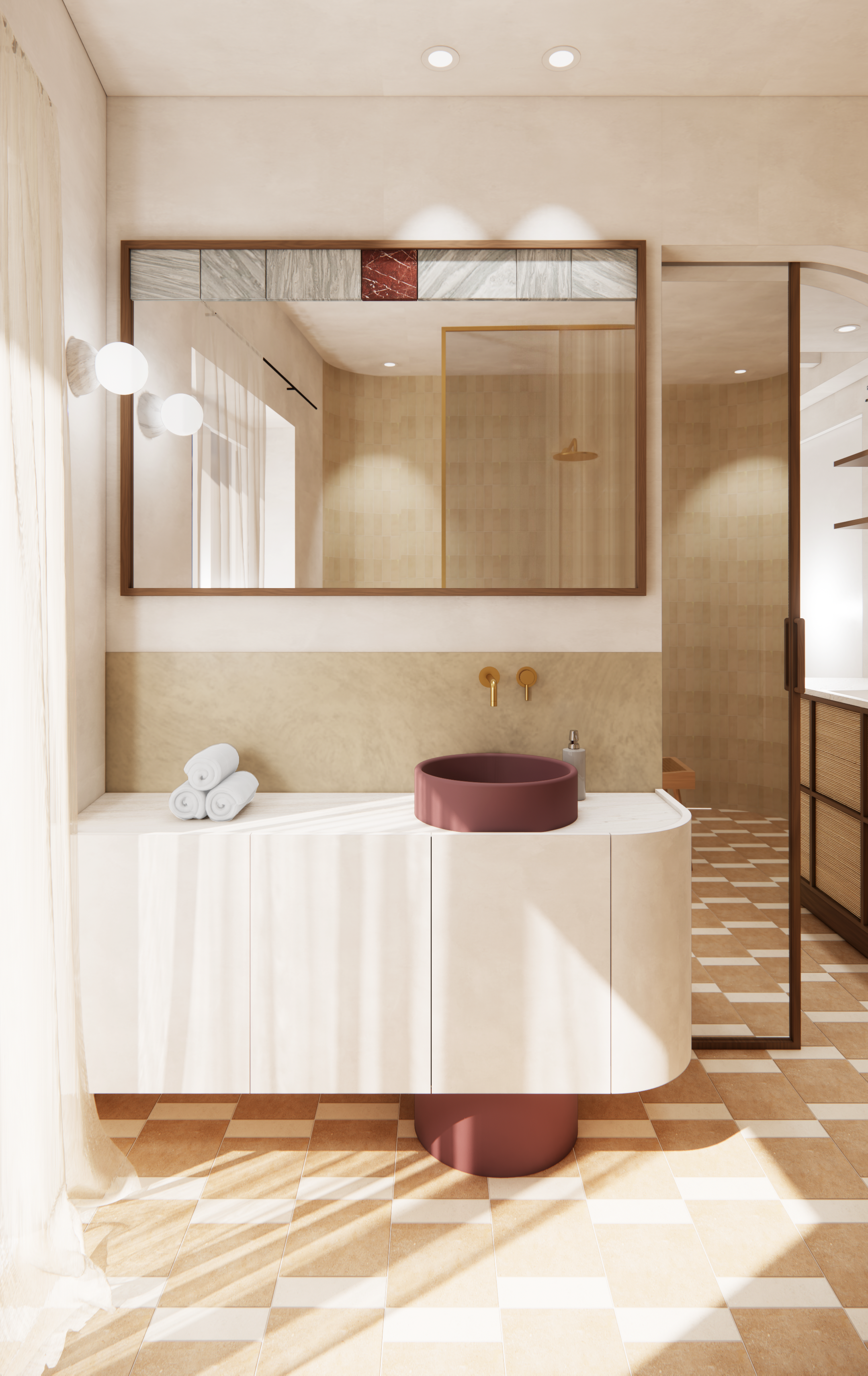 Bathroom vanity for a suite in Skiathos island.