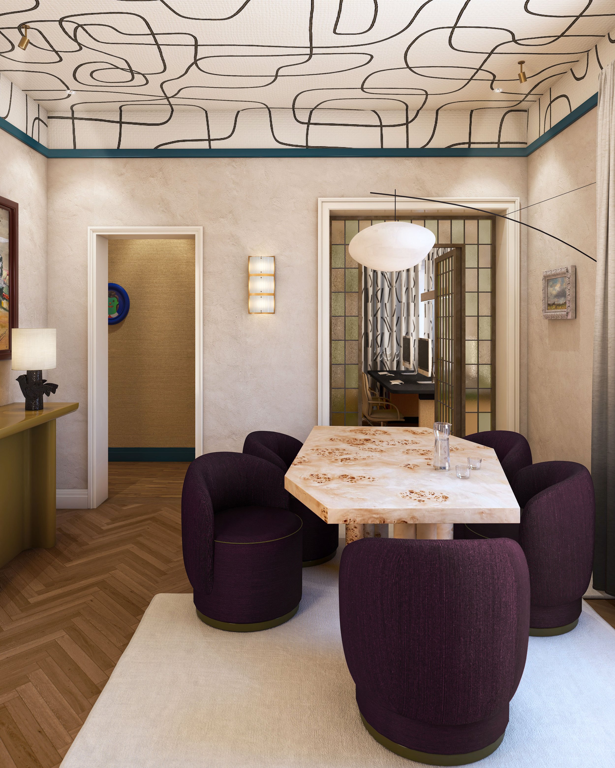 Meeting room designed for an office space in Kolonaki.