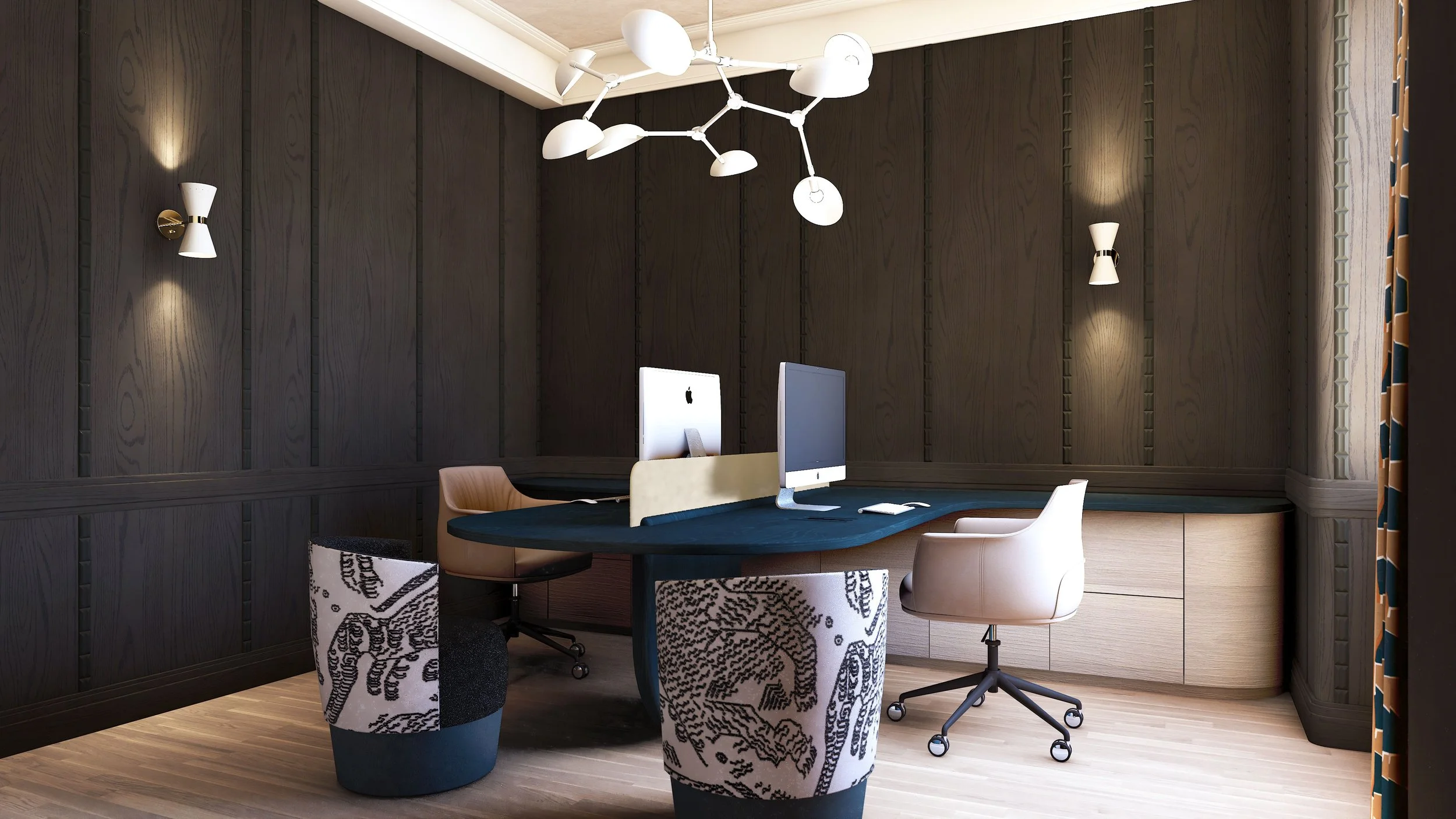 Managers' office designed for an office space in Kolonaki.