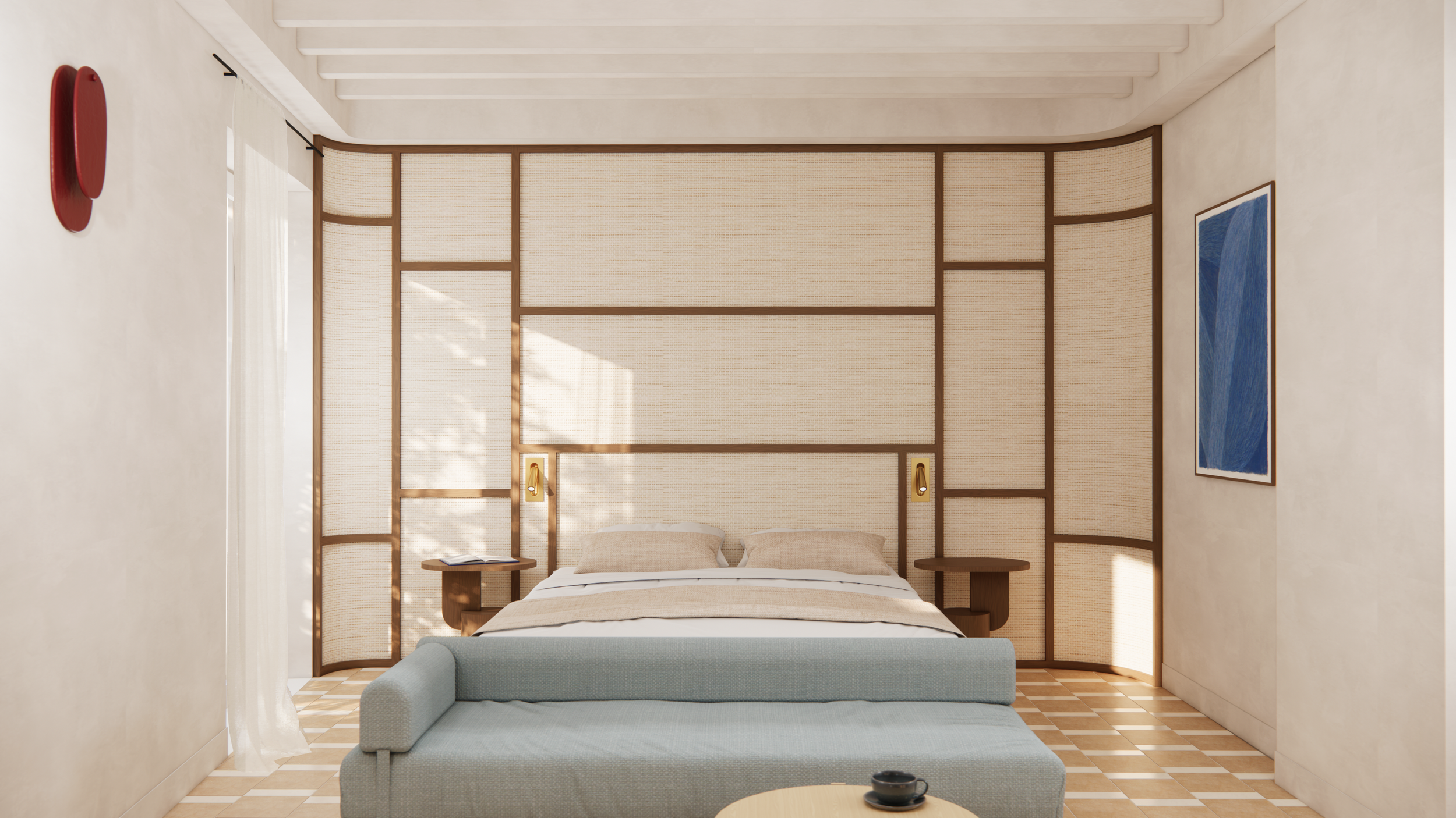 Render of suite in Skiathos, Greece.