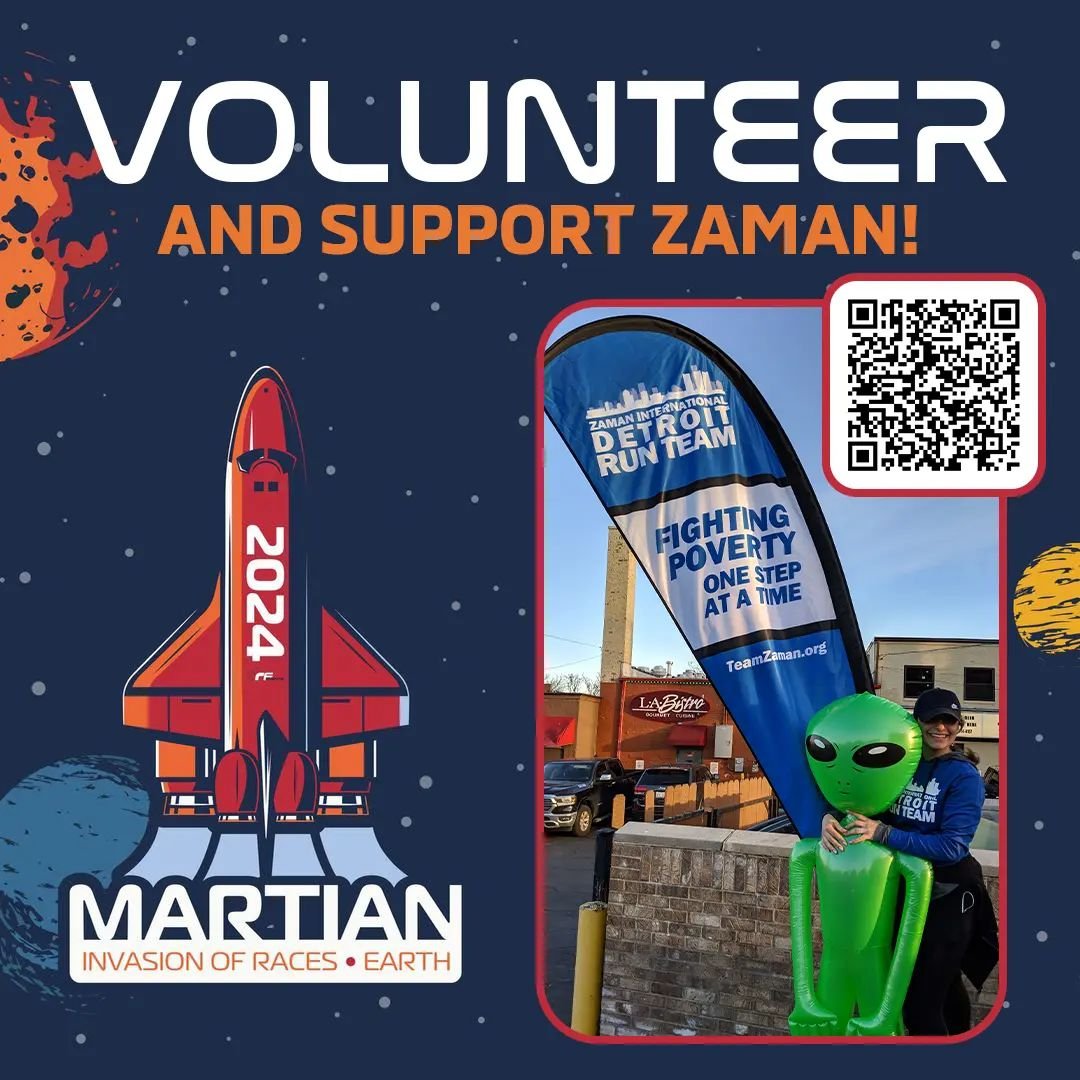 This Saturday join us at the @rf.events Martin Invasion of Races in #Dearborn! Volunteer to be a course marshall and you'll earn a $30 or $50 donation to @zamaninternational's food pantry, helping to feed family throughout Southeast Michigan. Cheer o