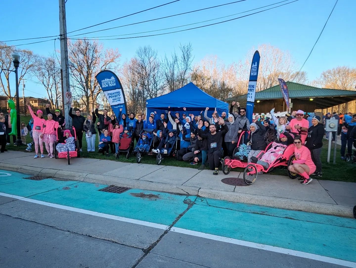 For the second year, we teamed up with @rf.events, @ainsleys_angels of SE Michigan, and @dbnschools_specialeducation to help make the Martian Races 5K more accessible to people of all abilities! Children and young adults hopped into specialty strolle