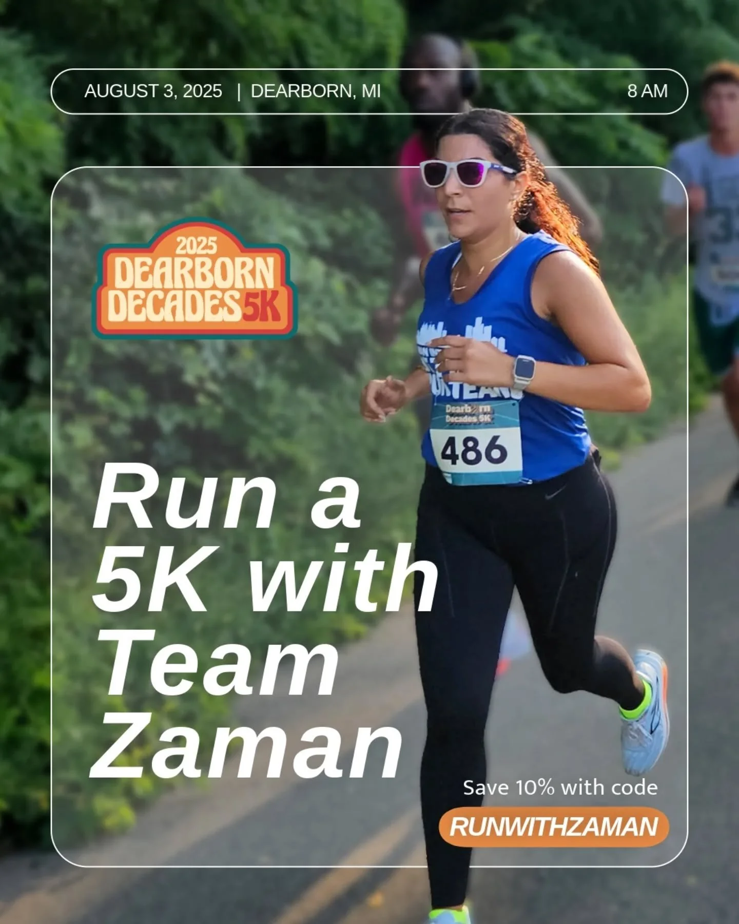 Ready to crush a summer 5K? 🏃&zwj;♀️☀️

Join #TeamZaman this Sunday, August 3, for the 2025 Dearborn Decades 5K. It&rsquo;s a fun, fast, USATF-certified course during Dearborn Homecoming Festival weekend (@dearbornhcfest)! Whether you're chasing a P