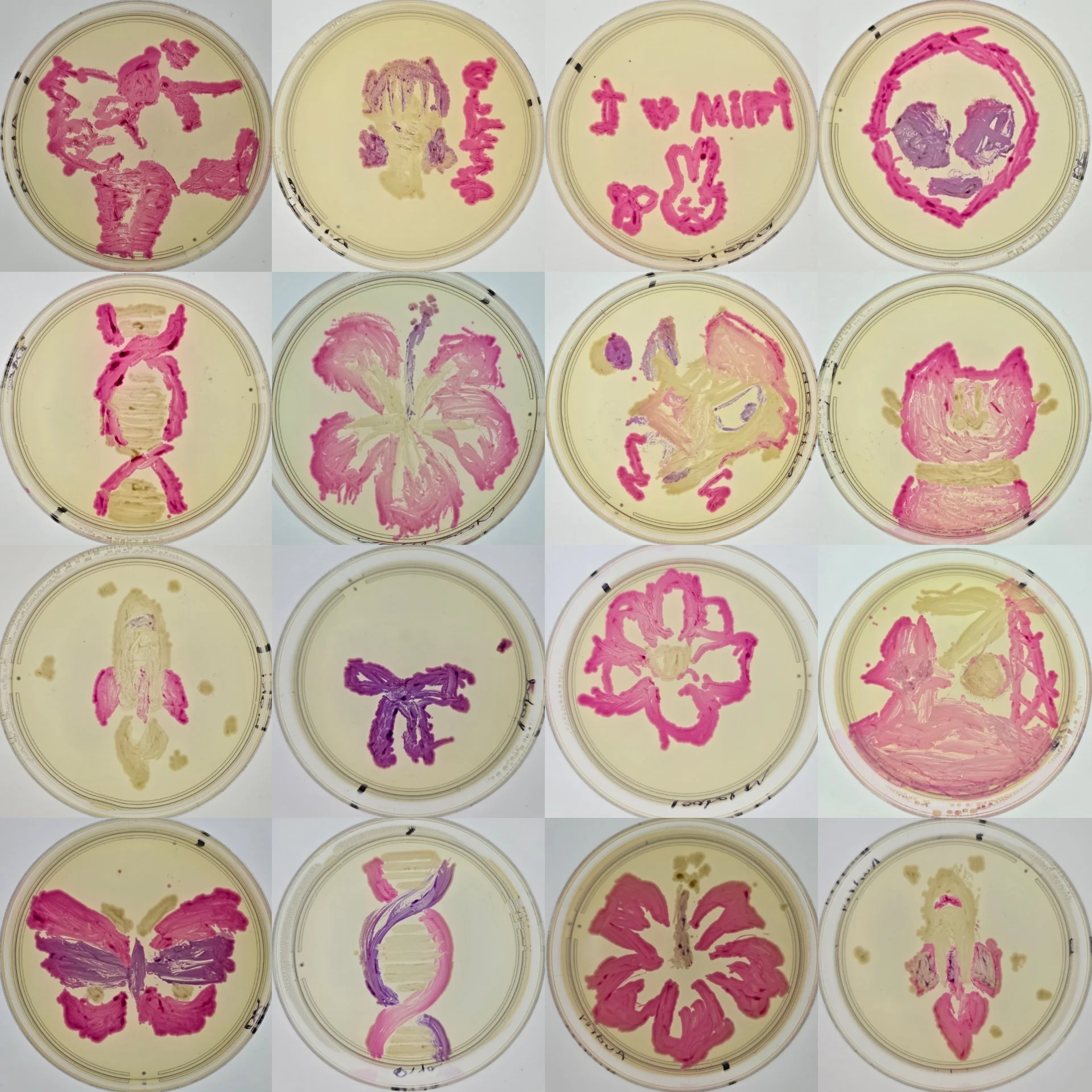 Student BioArt on Agar Plate with engineered bacteria 2024