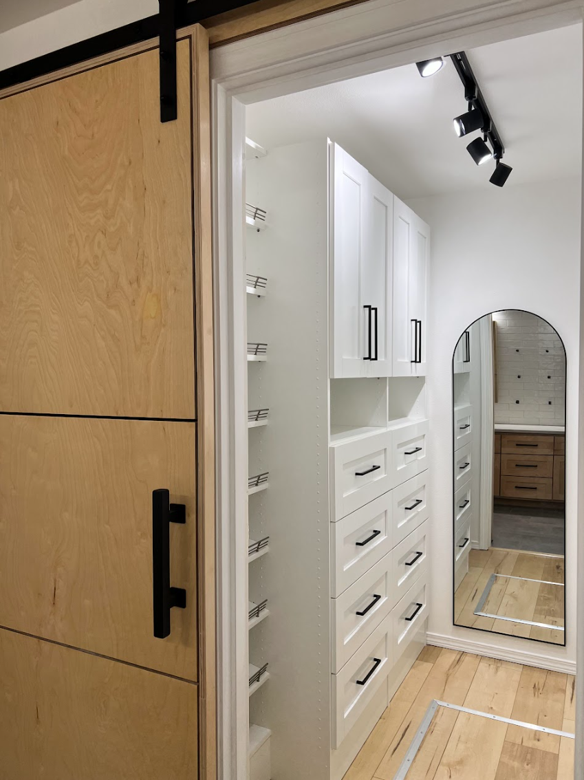 walk-in closet white shaker built-in closets and soft close doors and drawers.png