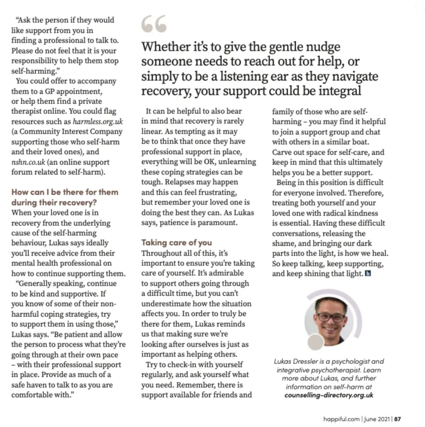 How to help someone who is self-harming