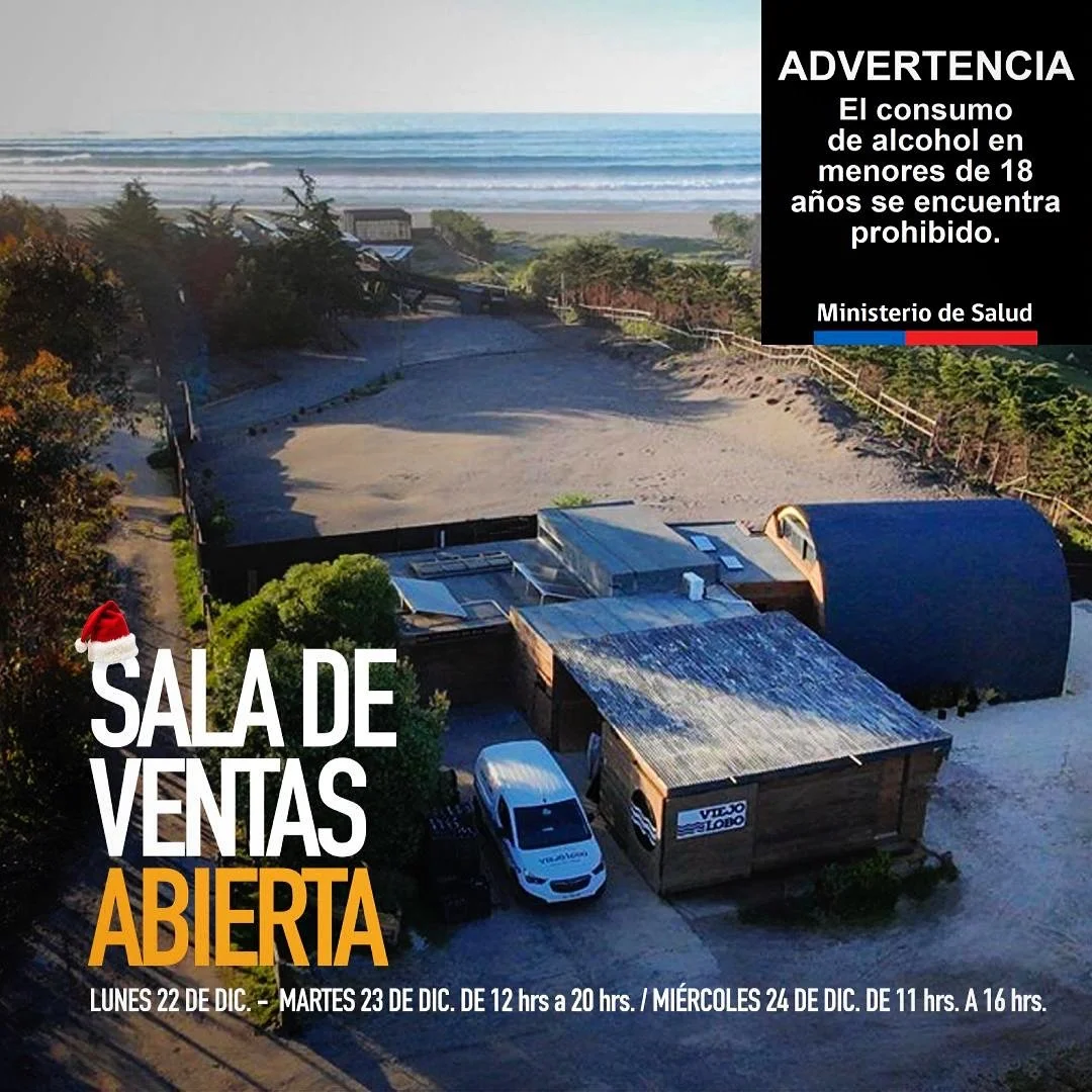 🎅 Sala de Ventas Abierta esta Navidad 🍻

Porque el esp&iacute;ritu Viejo Lobo tambi&eacute;n se vive en Navidad, te contamos nuestros horarios especiales:

🗓 Lunes 22 y martes 23 de diciembre
⏰ 12:00 a 20:00 hrs.

🗓 Mi&eacute;rcoles 24 de diciemb