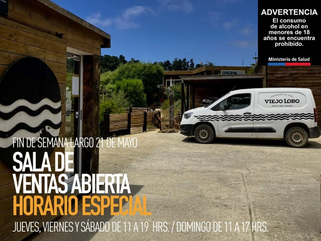 🌊🍻Sala de Ventas Abierta &middot; Horario Especial Fin de Semana Largo 

Este fin de semana largo te esperamos en nuestra casa en Pichilemu para que vengas por tus Viejo Lobo, recorras la cervecer&iacute;a, vivas nuestros tours y conozcas la nueva 