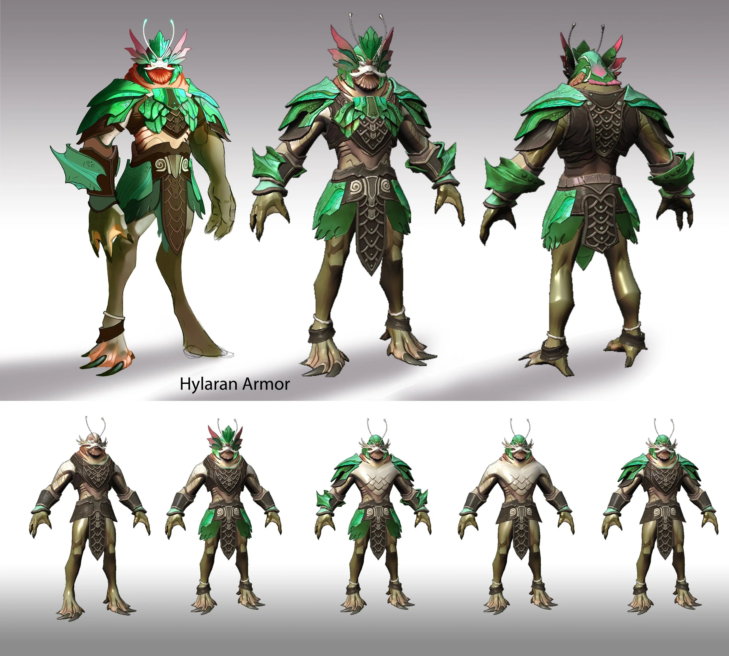 This was a breakdown of the modular armor bits I made. I did not make the character.