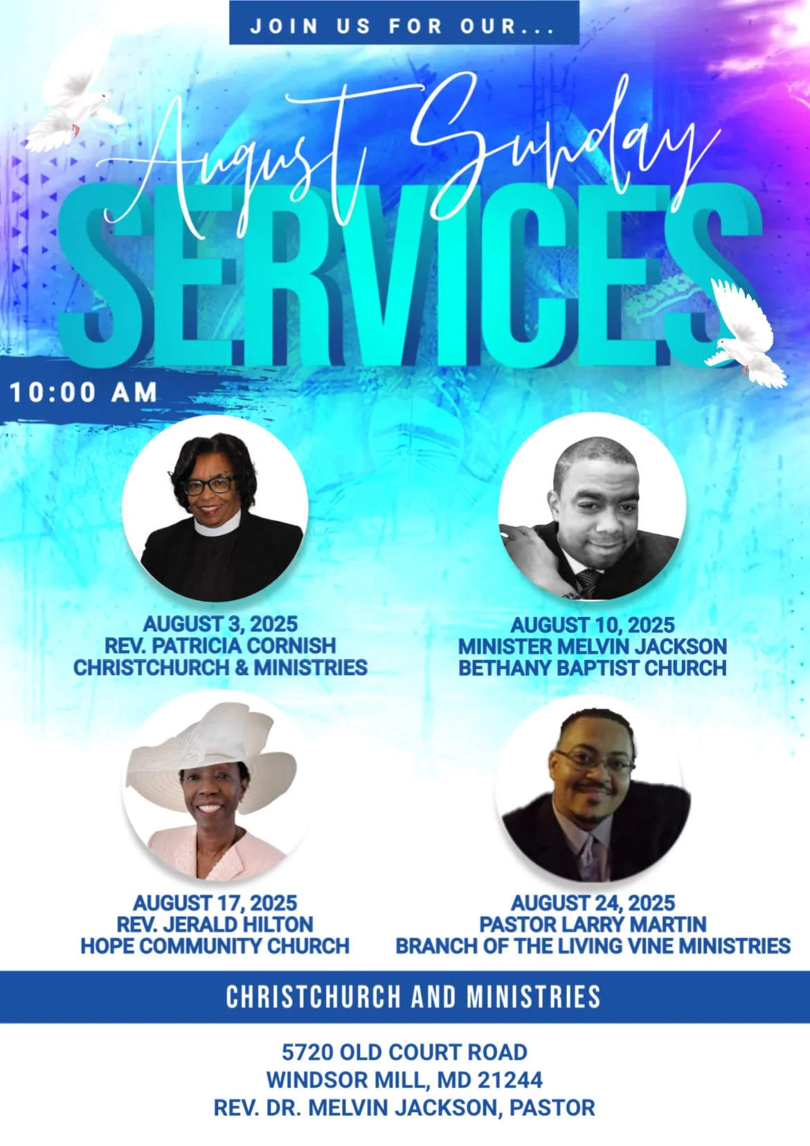 Come Join us for Sunday Service at 10:00 AM!