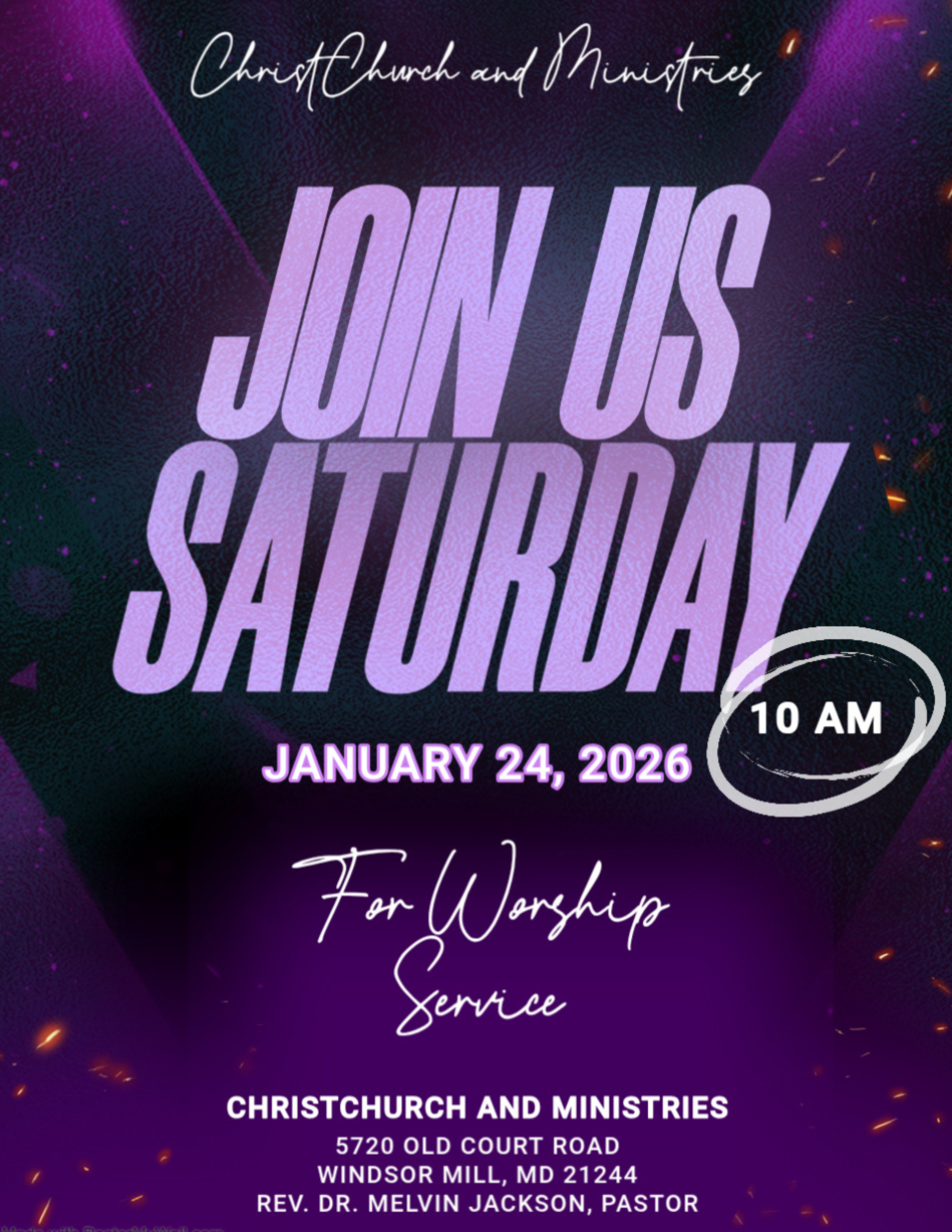 SATURDAY WORSHIP SERVICE