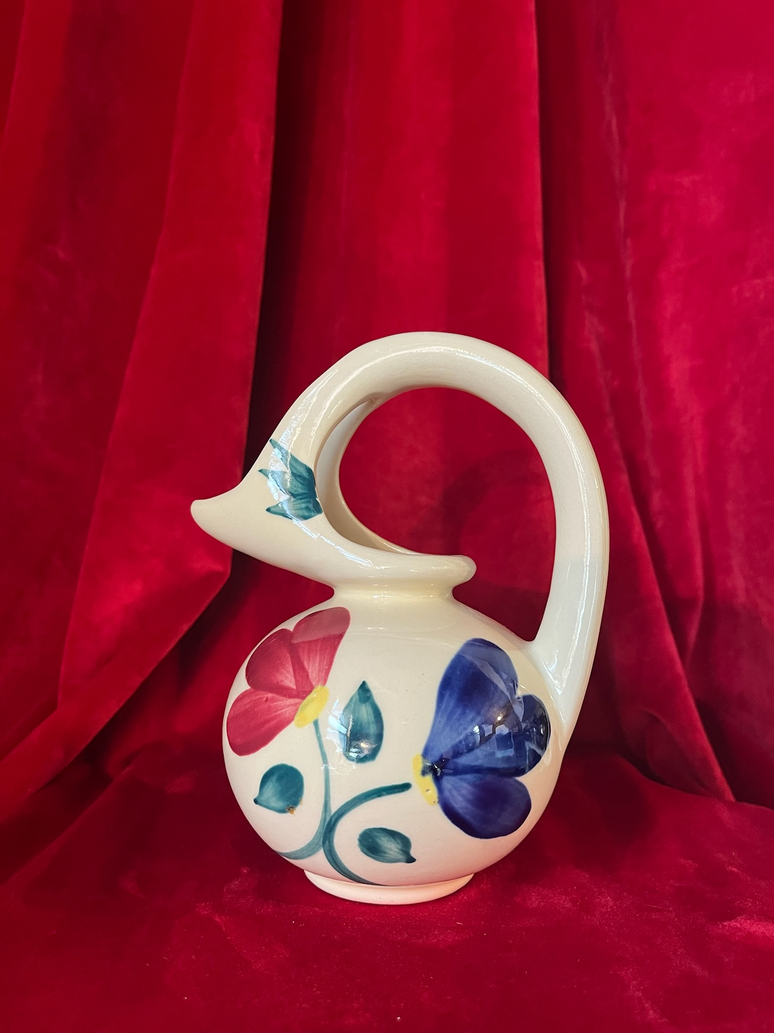 DG231-OFF Vintage Ornate Floral Ceramic Pitcher