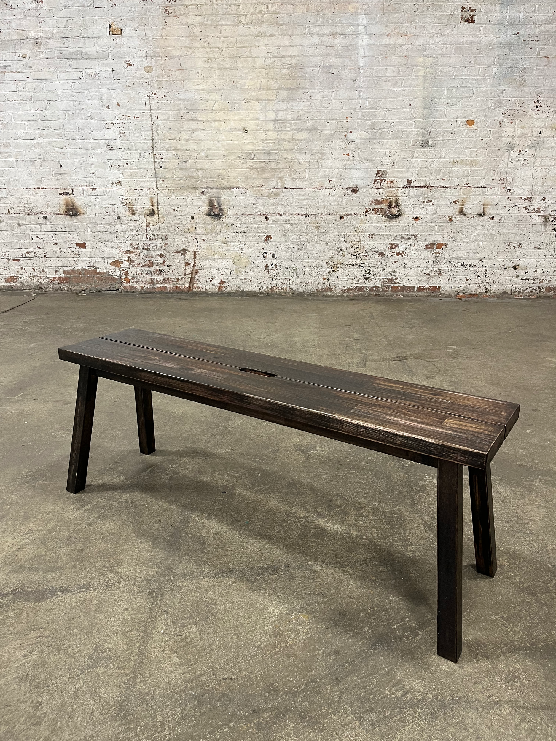 FO027 Stained Dark Wood Bench