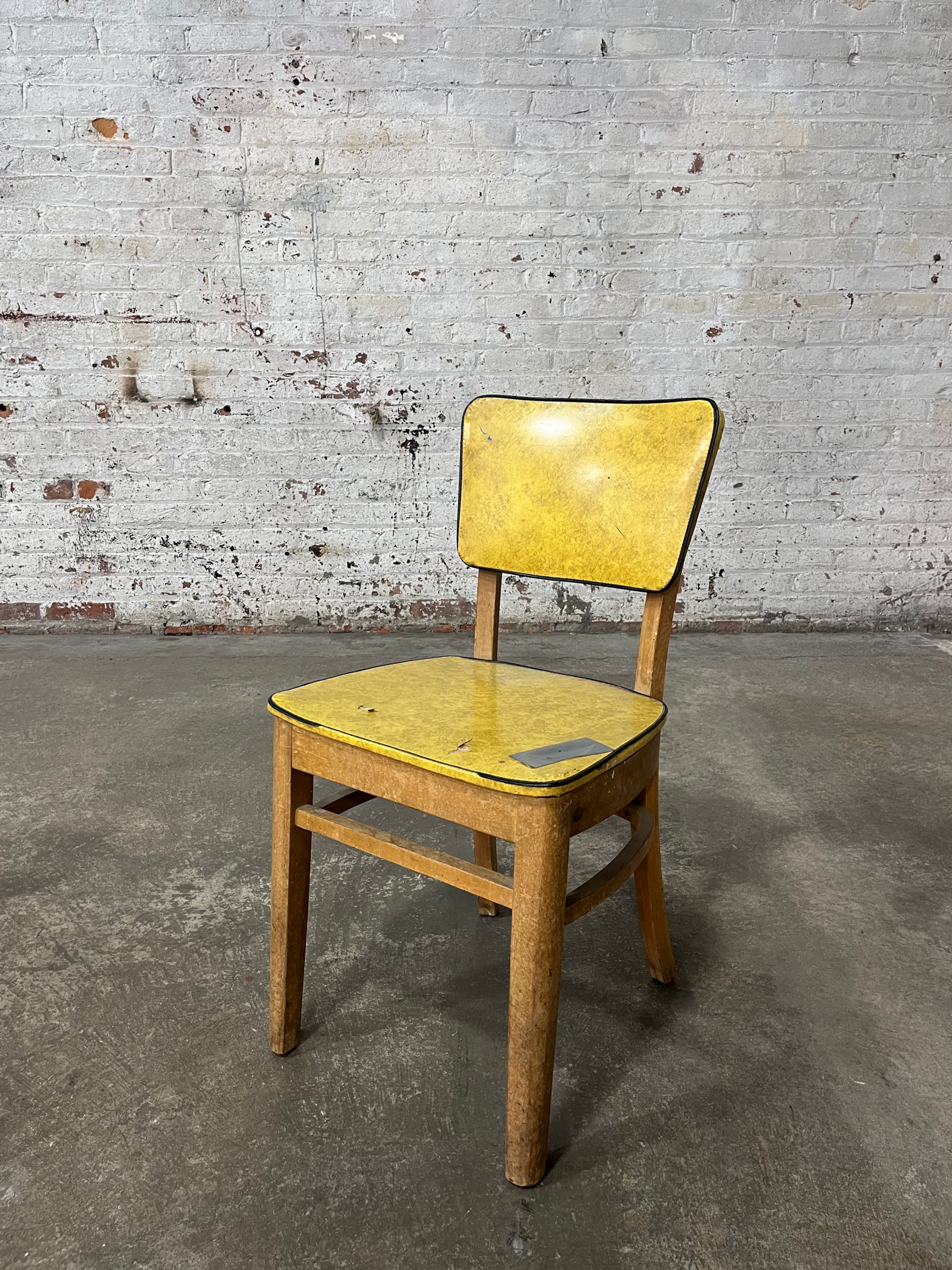 FC044-PS Mid-Century Yellow Vinyl Kitchen Chair