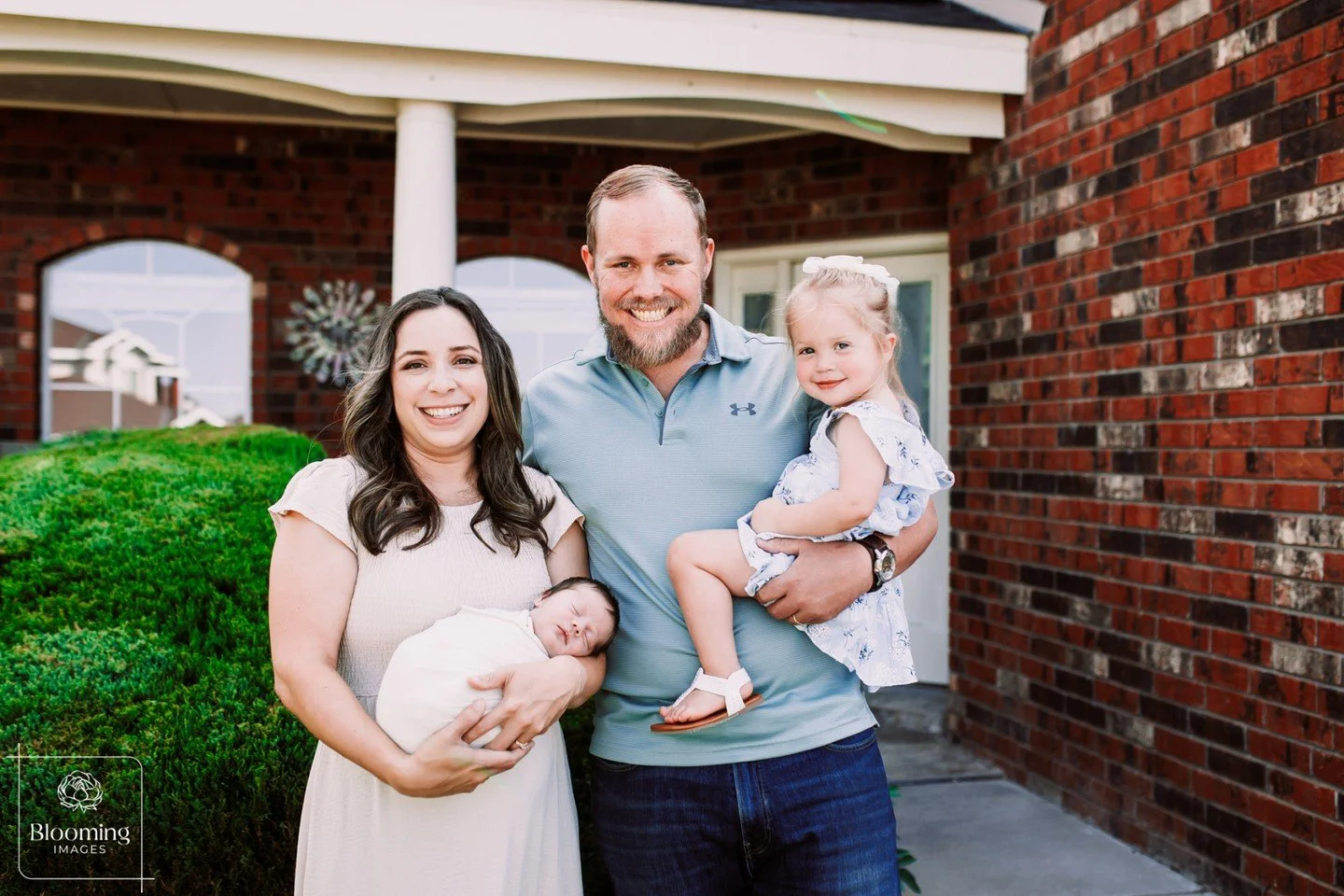 This sweet family chose to have their newborn session at home, capturing meaningful moments both in their front yard and inside their space. I was able to photograph a few posed shots of baby Ben, and with grandparents visiting, we made sure to inclu