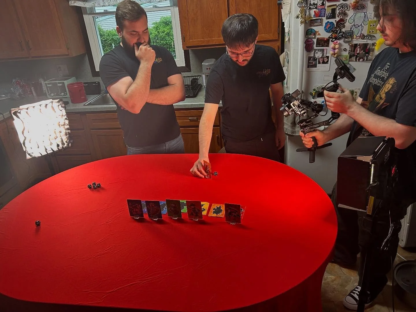 It’s all coming together… check out these behind the scenes pics! We are getting ready for the kickstarter every day, and part of that process is recording and producing videos so we can teach you how to play!
Get notified the minute t