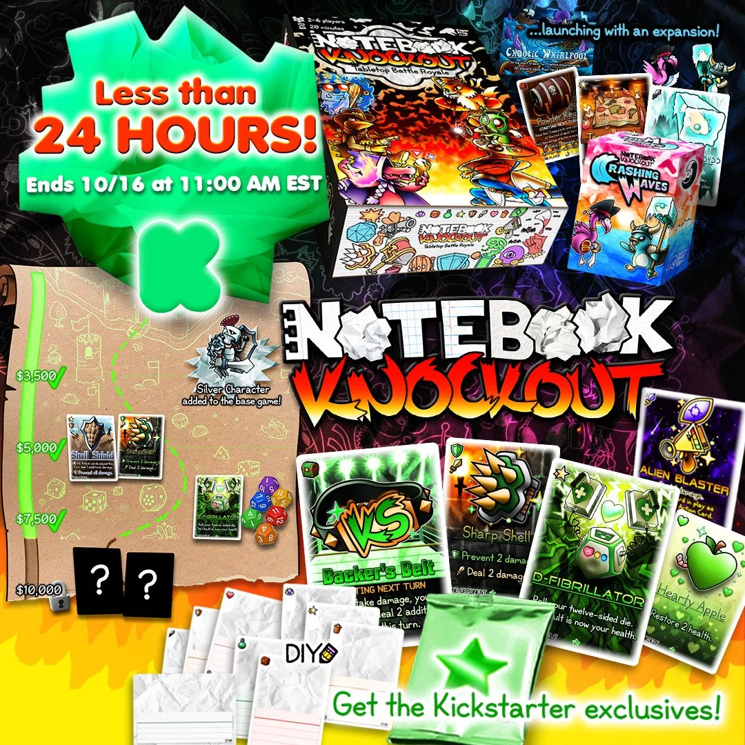 If you've been putting off your pledge, or have some friends who need last minute convincing, this is it! The final call! Get your copy while you can! Not to mention these super sweet @kickstarter exclusive variant art cards won't be available anywhe
