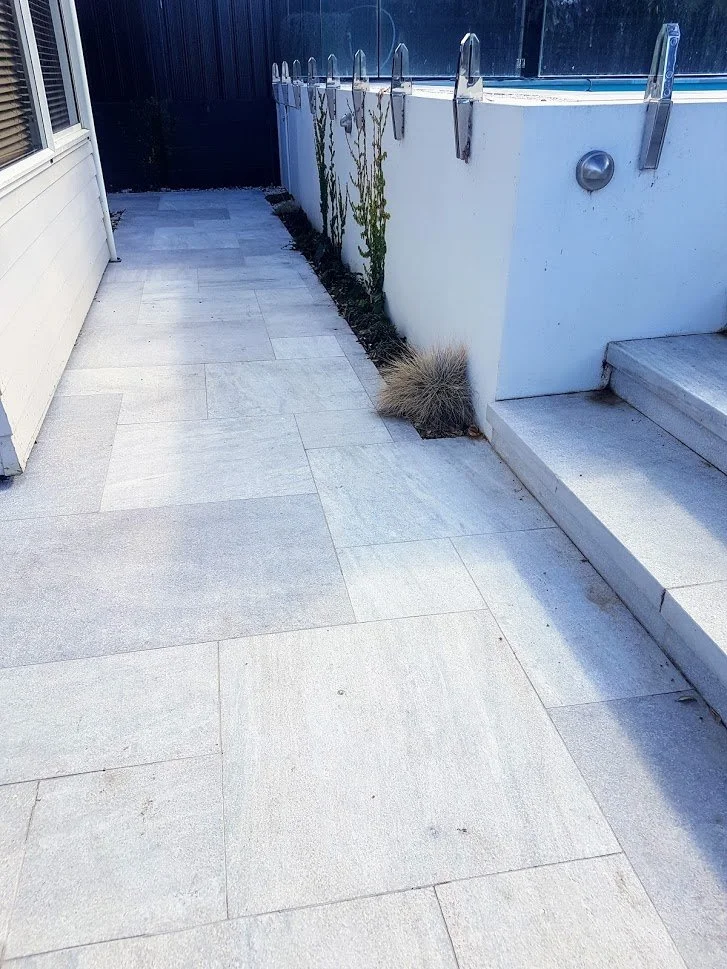 White Quartzite Square Edge Pool Coping with Ashlar Paving.jpg