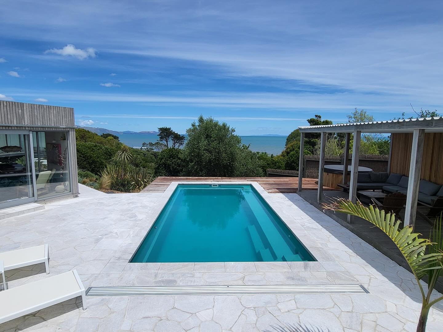 W H I T E  Q U A R T Z I T E - F L A M E D  F I N I S H

POOL COPING &amp; CRAZY PAVING

Beautiful pool install by Terri, Brent &amp; team @nz_pools . Surrounds completed by client using our White Quartzite Dropface coping in the 600x350 size along w