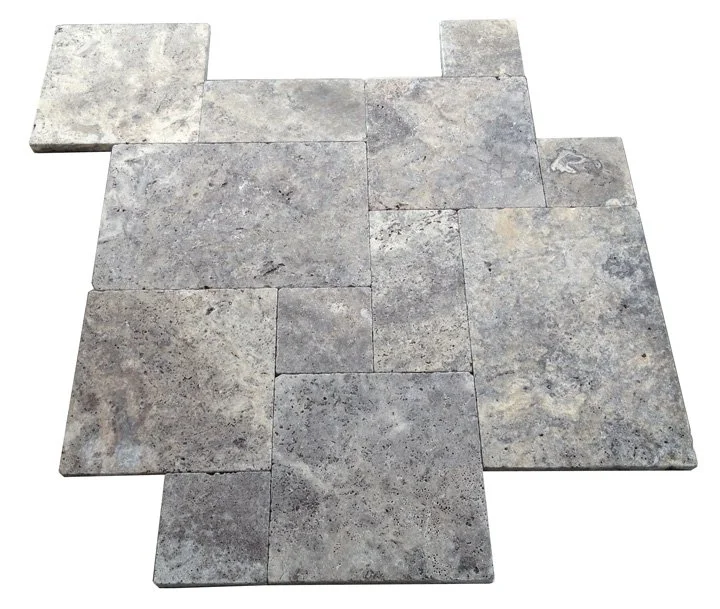 Silver Travertine French Pattern