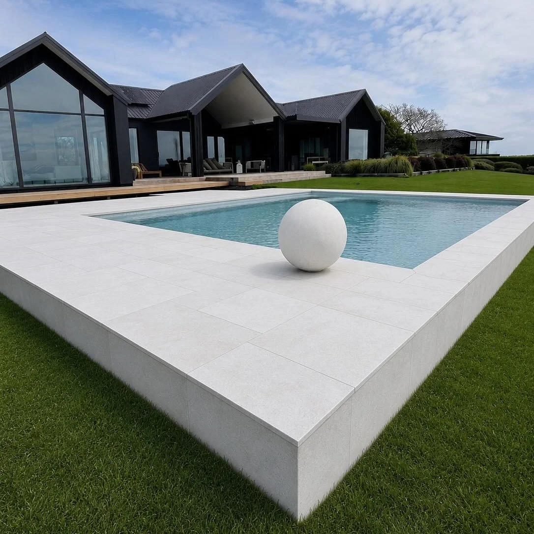 W H I T E  Q U A R T Z I T E
Stunning install by the @cobble.kings team! Our White Quartzite brings clean, natural elegance to any outdoor space. Think low maintenance luxury, perfect for pool surrounds. As the original and leading supplier of White 