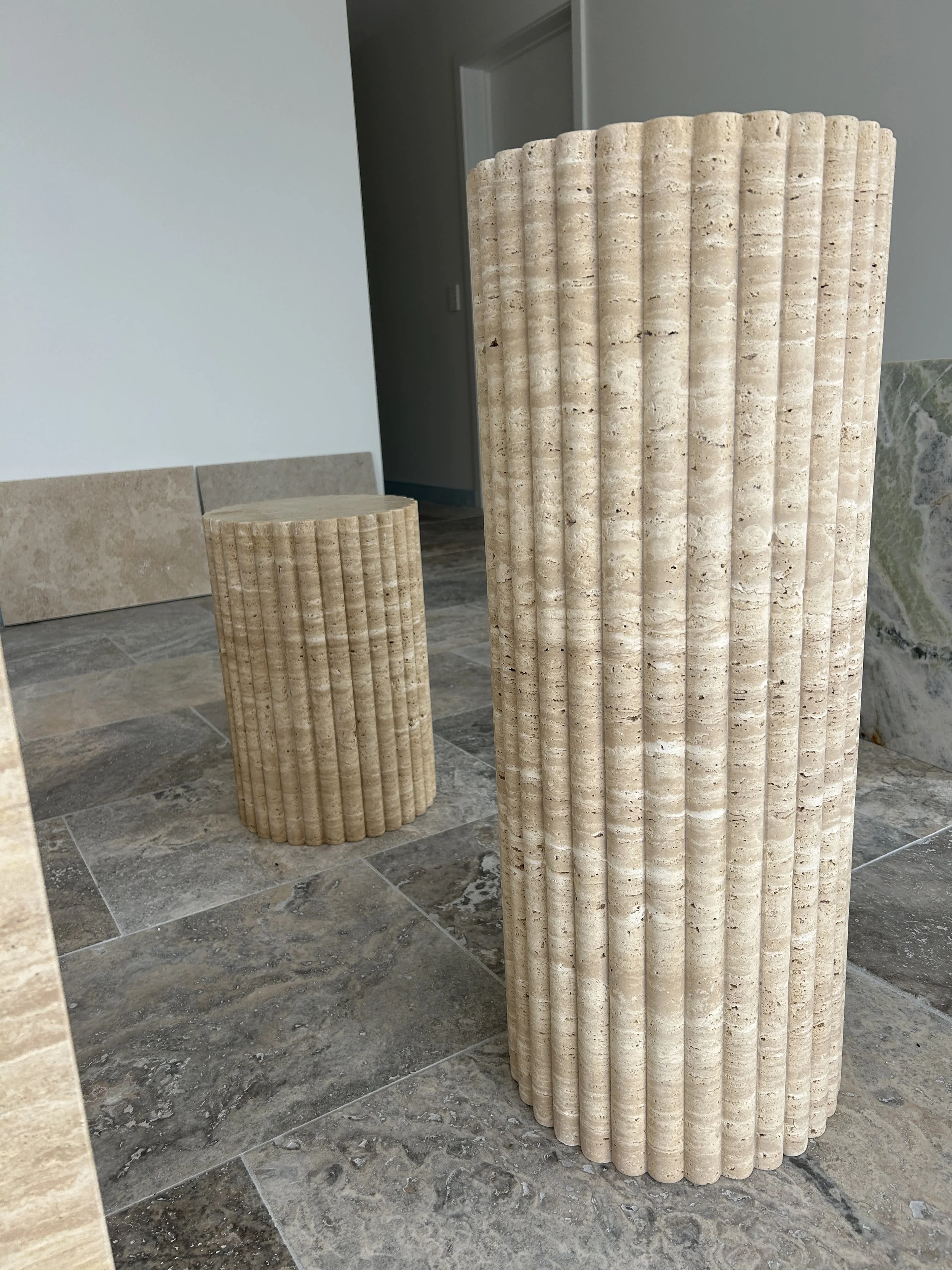 Classic Travertine Fluted Plinth.JPG