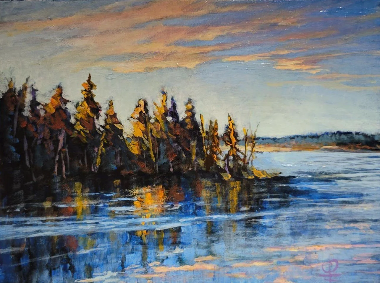Cheryl Tuck-Tallon, "First Light Over the Pond - Study"