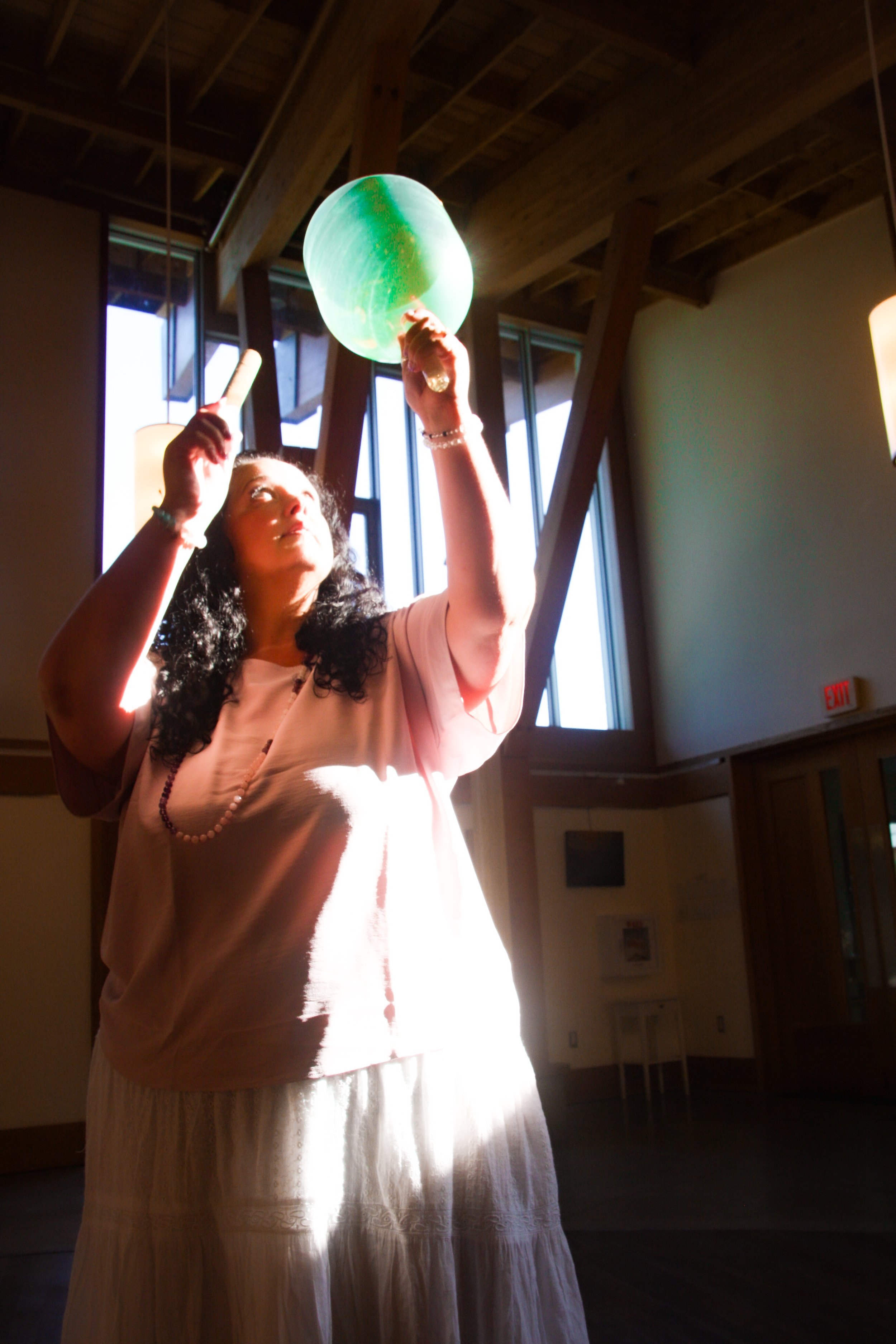 Sound bath meditation spiritual event photography