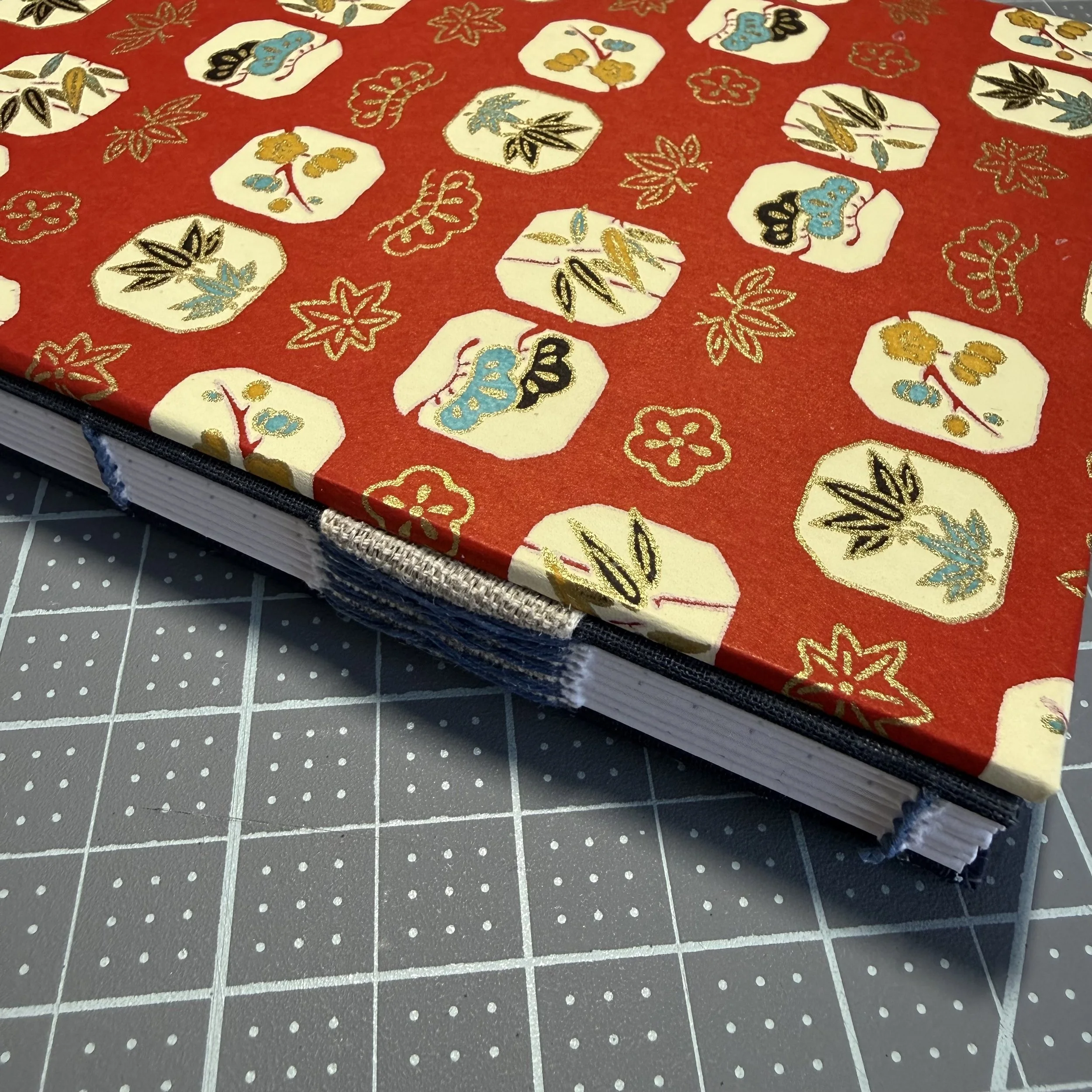 Hardcover Hand-bound Journal with Exposed Binding and Dot Grid Pages