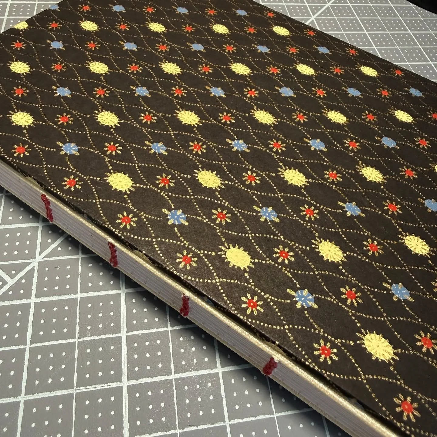 This is a very pretty journal with gorgeous iridescent marbled end pages and buttery smooth Rhodia dot grid paper inside. Available with free US shipping in my shop at melaniermeadors.com