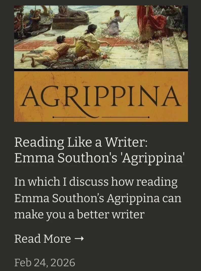 New article is up on my website! Learn how reading 'Agrippina' by @emmasouthon can make you a better nonfiction writer. And if you aren't a writer, you can find out why it's worth your time to read anyway! #romanempire #reading #history #readinglikea