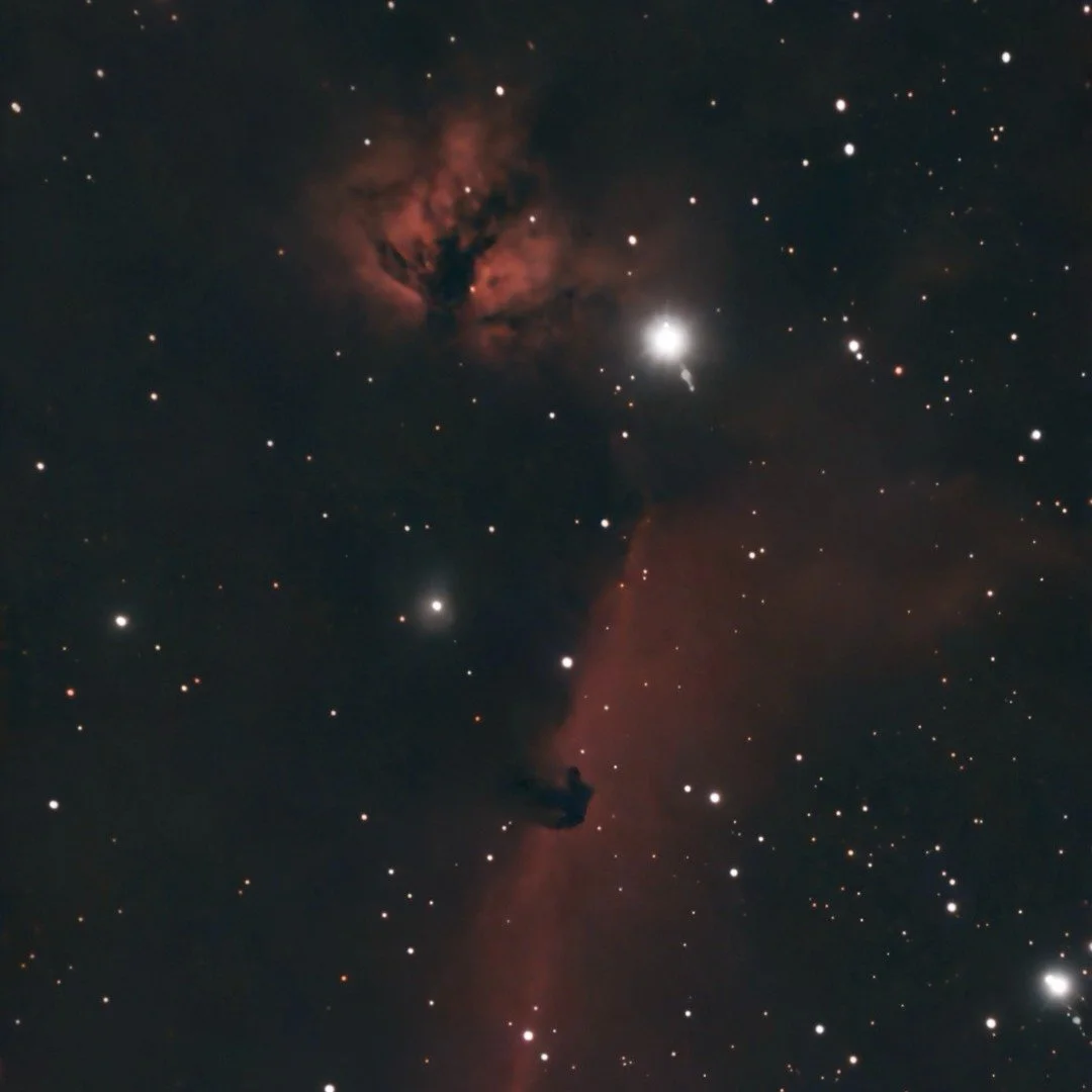 The Horsehead and Flame nebulae from the constellation Orion. Taken with my Seestar s30. I really enjoy using the Seestar with other people because I can show them the view so easily from my phone with minimal equipment. You can do the same with a te