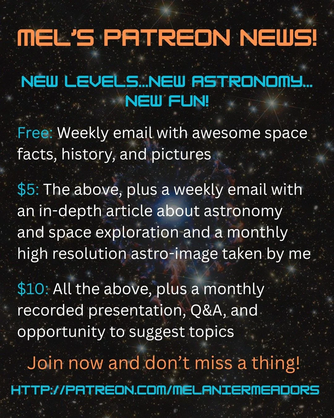 Fun things are happening over at #Patreon!!! I've very excited to announce my new member levels, especially the $10 where I will record a presentation that I usually only do in person! Writing my in-depth science articles is a lot of work, and I thin
