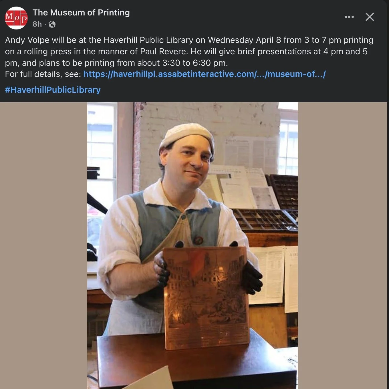 Hey, I know him! And if your are in the MA/NH area, you should check this out! @av_arthistory @museumofprinting