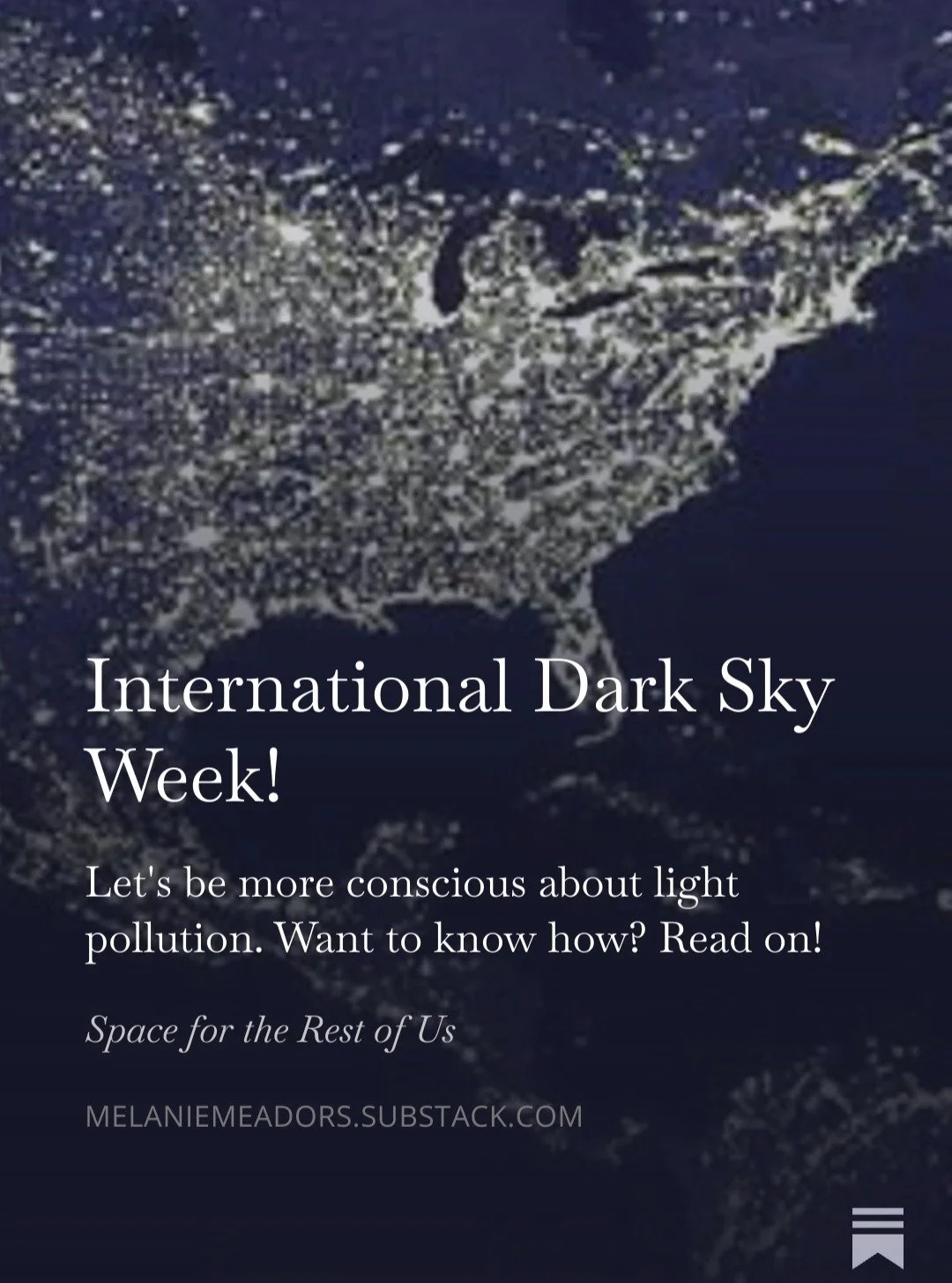 An important post this week, celebrating #internationaldarkskyweek! I discuss what light pollution is, why it's bad for our health as well as the planet, and ways we can enjoy BOTH the night sky AND lighting for our convenience. Check it out at melan