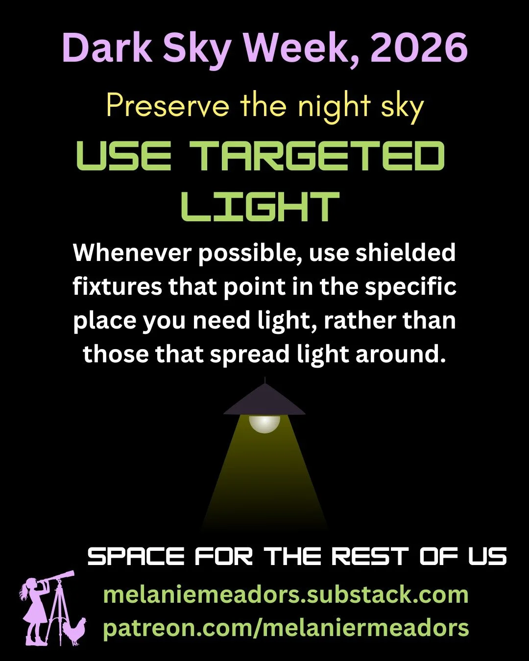 If you want to learn more about #lightpollution and #darkskies, check out my FREE post over on #patreon and #substack! You'll learn what light pollution is, why it's bad, and how you can help! #darkskyshare