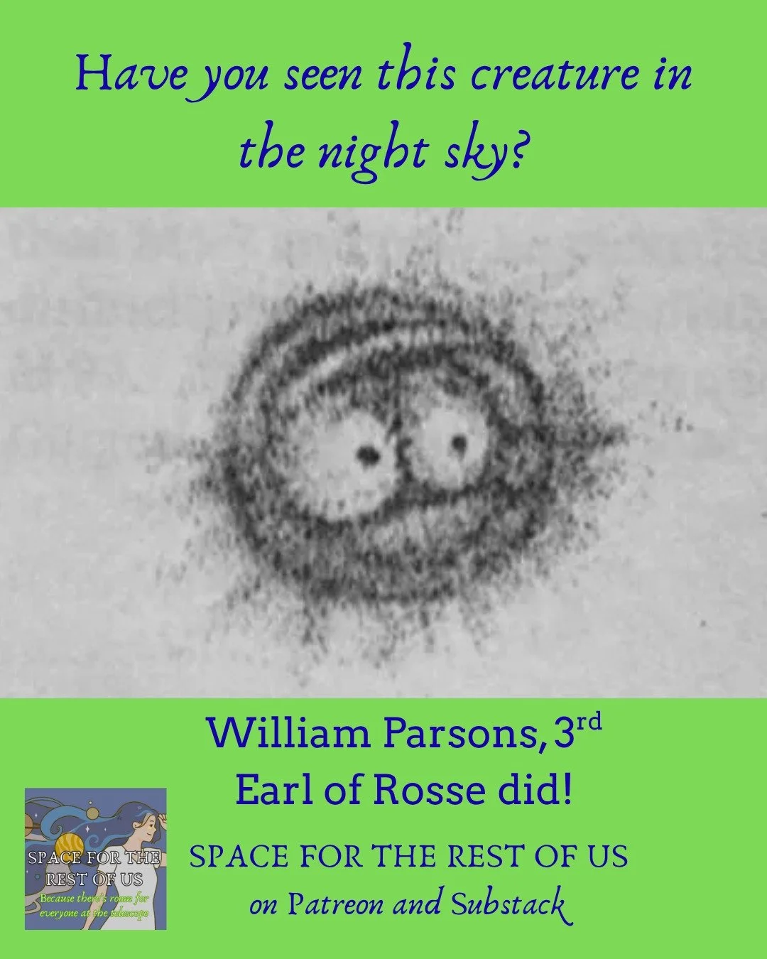 Check out my version of the Owl Nebula plus what it looks like through a big telescope over on my #Substack and #Patreon site #SpacefortheRestofUs. Plus learn about how this nebula was discovered!