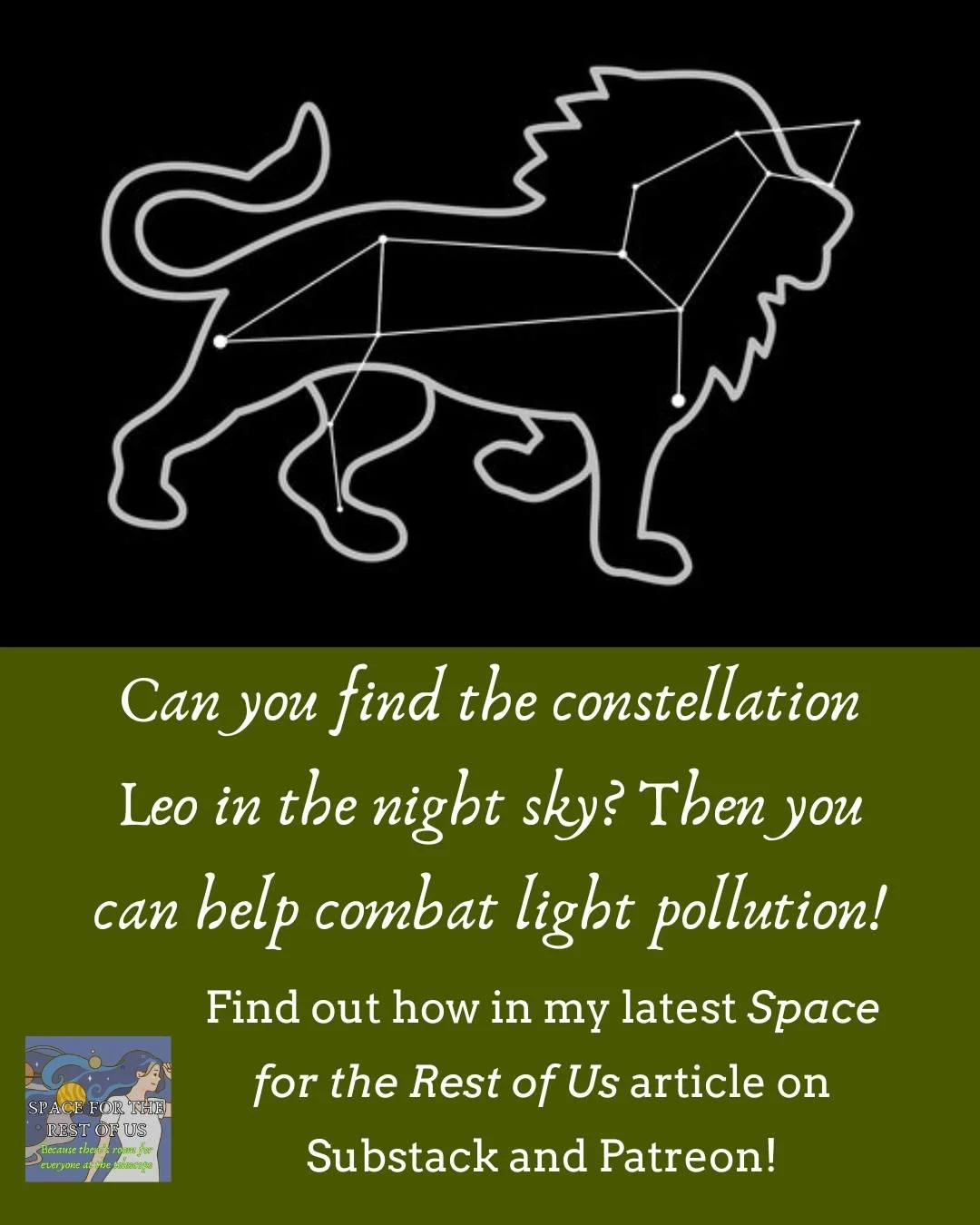And if you CAN'T find Leo, here are some directions. You know the pointer stars at the front of the dipper part of the Big Dipper? If you follow them "up," they point to Polaris, but if you follow them "down," they point to Regulu
