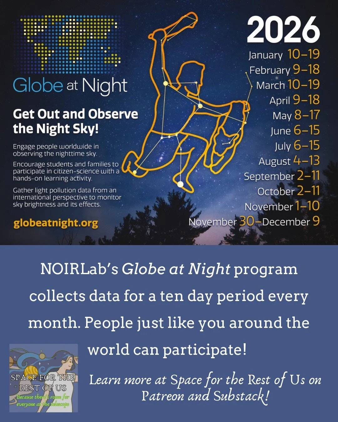 Hopefully you've read my post about how Globe at Night is collecting accurate data about light pollution so policy makers can make an impact and we can find solutions, but if not, the link is in my bio!