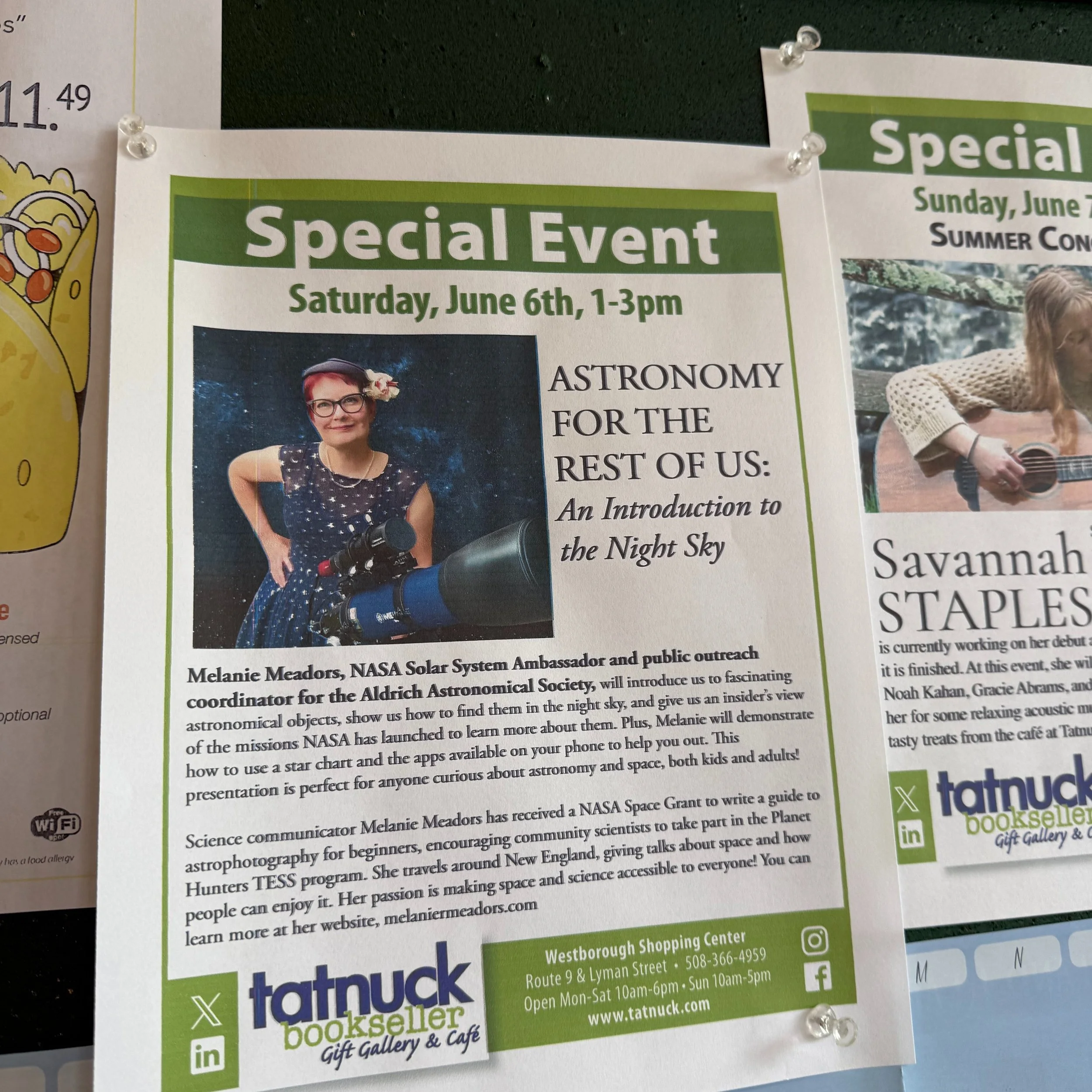 Had a great time doing an astronomy talk at @tatnuckbookseller today! A small group but it went really well :).