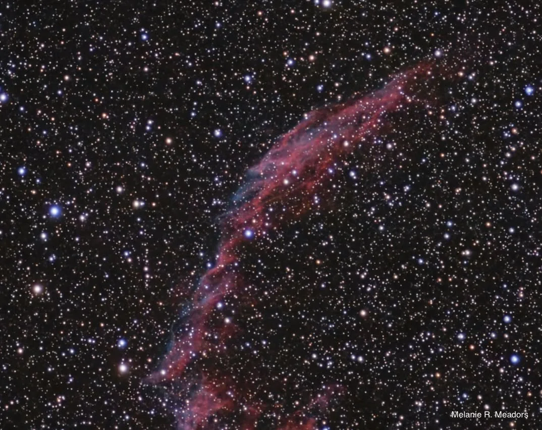 My framing kind of stinks, but here is 5.5 hours of exposure time over several nights with the Eastern Veil Nebula in really light polluted Worcester skies with the #Dwarfmini that was kindly donated to @aldrichastronomical for outreach purposes!
