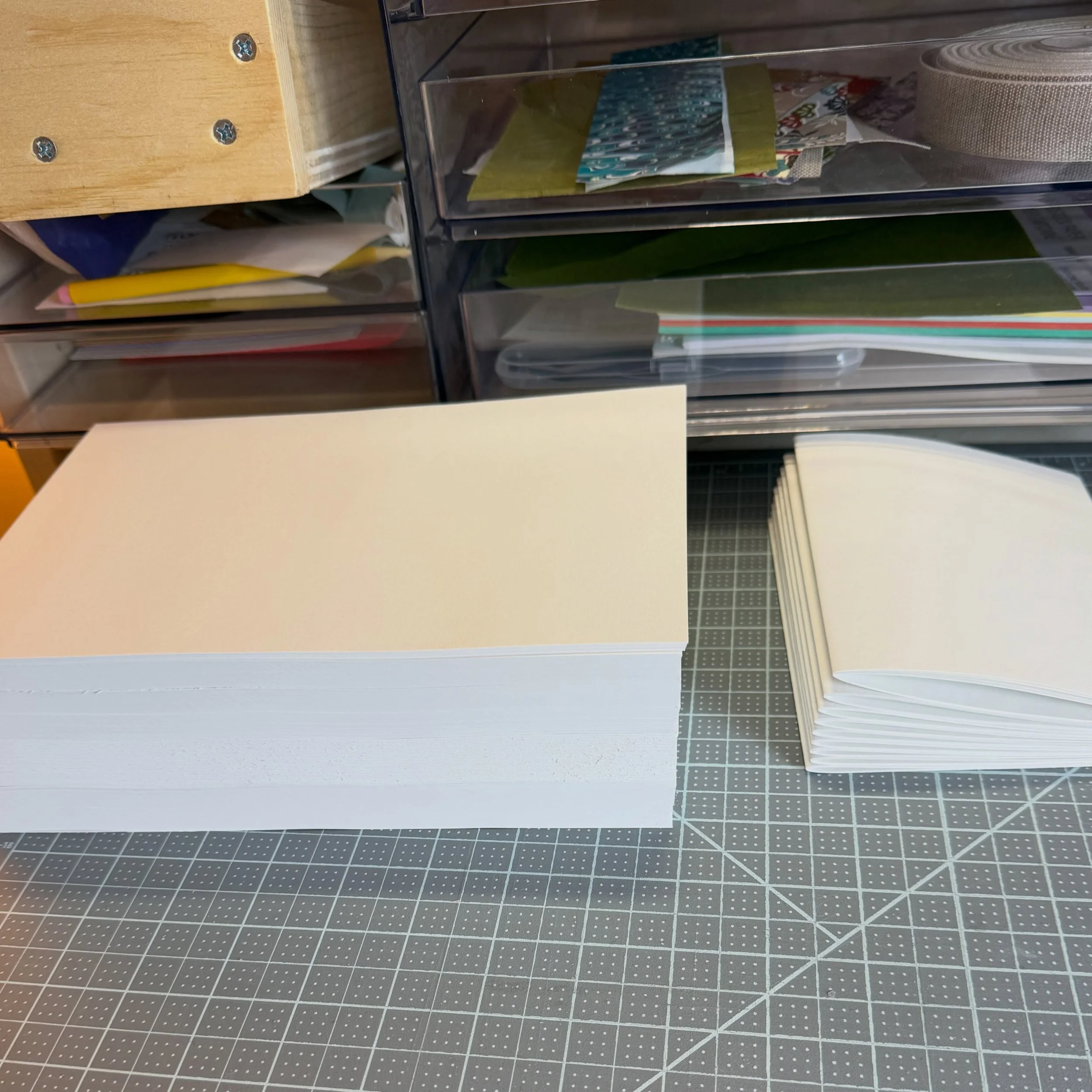Time to fold this big pile of paper into sections.