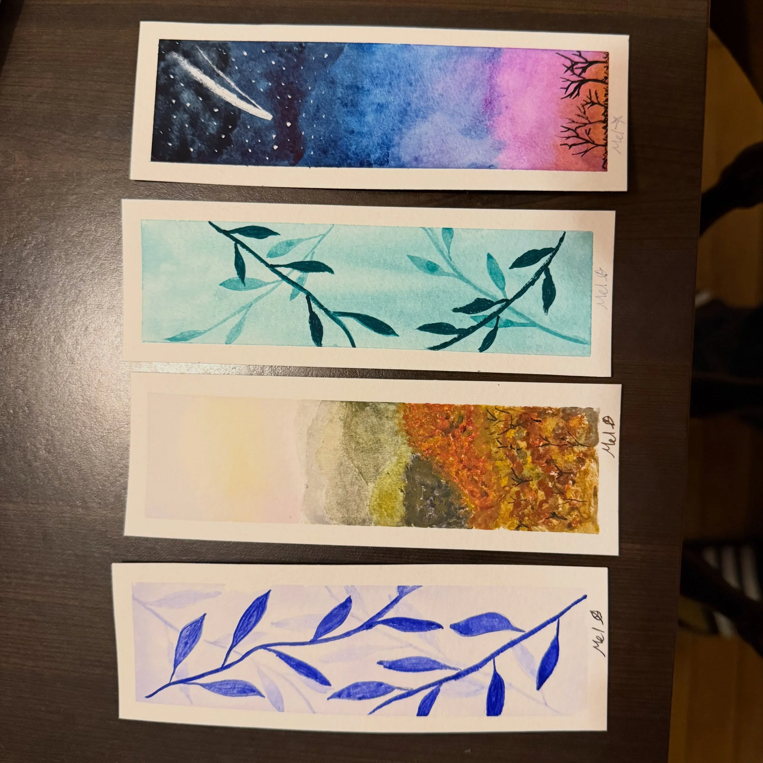 I will have hand-painted bookmarks at the Worcester Maker and Craft Fair this Saturday at Institute Park!
